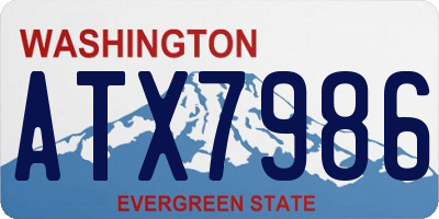 WA license plate ATX7986