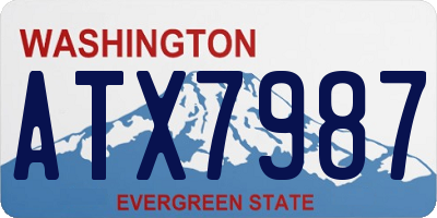 WA license plate ATX7987
