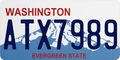 WA license plate ATX7989