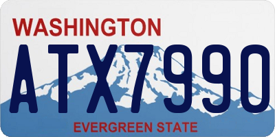 WA license plate ATX7990