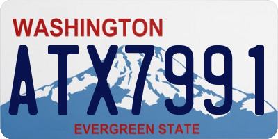 WA license plate ATX7991