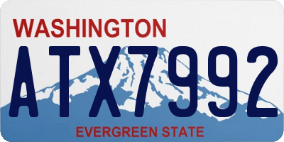 WA license plate ATX7992