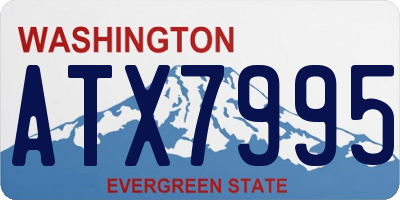WA license plate ATX7995