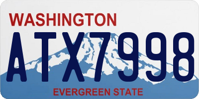 WA license plate ATX7998