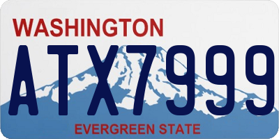 WA license plate ATX7999