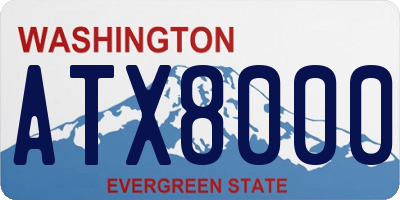 WA license plate ATX8000