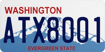 WA license plate ATX8001
