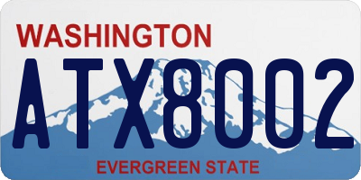 WA license plate ATX8002
