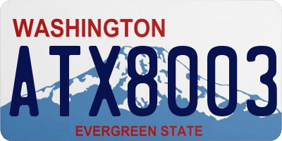 WA license plate ATX8003