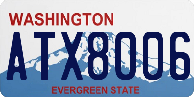 WA license plate ATX8006