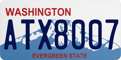 WA license plate ATX8007