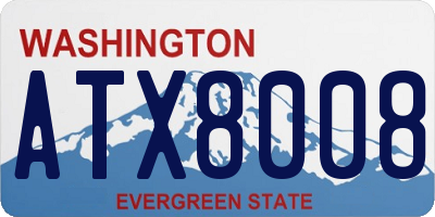 WA license plate ATX8008