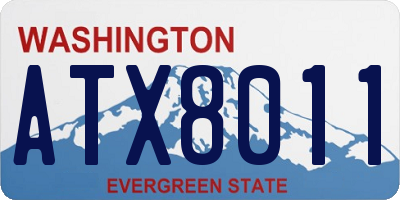 WA license plate ATX8011