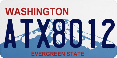 WA license plate ATX8012