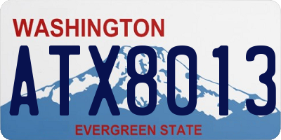 WA license plate ATX8013