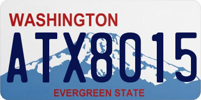 WA license plate ATX8015