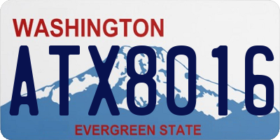 WA license plate ATX8016