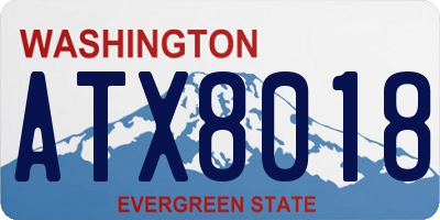 WA license plate ATX8018