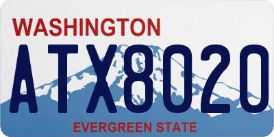 WA license plate ATX8020