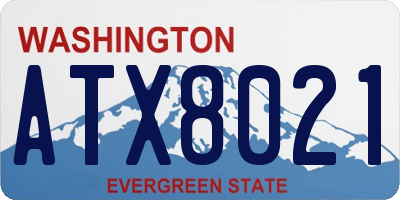 WA license plate ATX8021