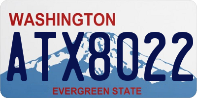 WA license plate ATX8022