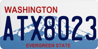 WA license plate ATX8023