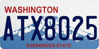 WA license plate ATX8025