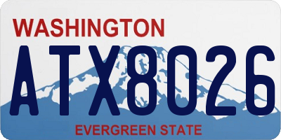 WA license plate ATX8026