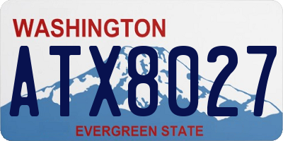 WA license plate ATX8027