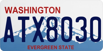 WA license plate ATX8030