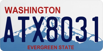 WA license plate ATX8031