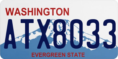 WA license plate ATX8033
