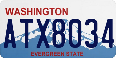 WA license plate ATX8034