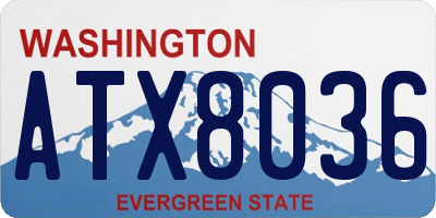 WA license plate ATX8036