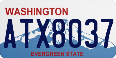 WA license plate ATX8037