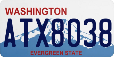 WA license plate ATX8038