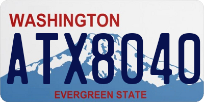 WA license plate ATX8040