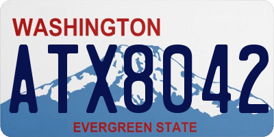 WA license plate ATX8042