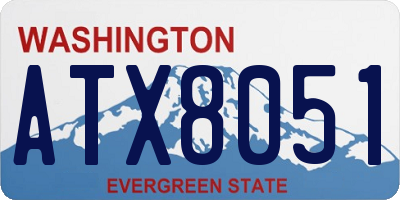 WA license plate ATX8051