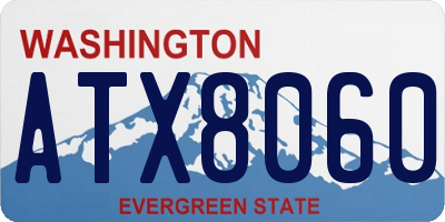 WA license plate ATX8060