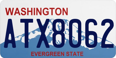 WA license plate ATX8062
