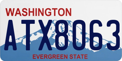 WA license plate ATX8063