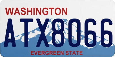 WA license plate ATX8066