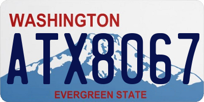 WA license plate ATX8067