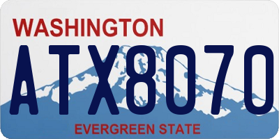 WA license plate ATX8070