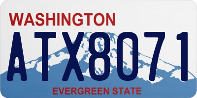 WA license plate ATX8071