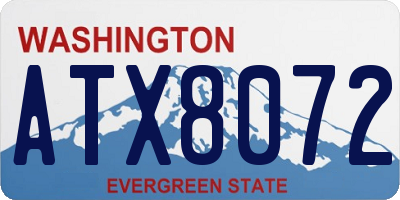 WA license plate ATX8072