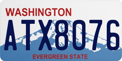 WA license plate ATX8076