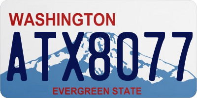 WA license plate ATX8077