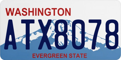 WA license plate ATX8078